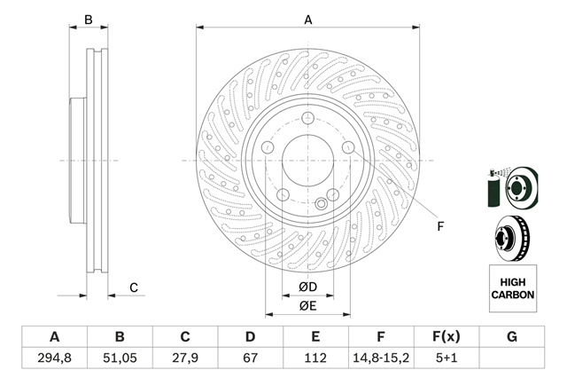 Disc Frana Bosch Mercedes-Benz 0 986 479 A02