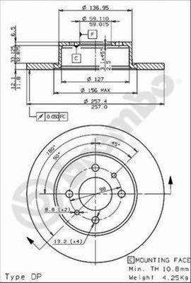 Disc Frana Brembo Fiat 08.3129.10