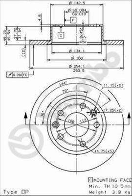 Disc Frana Brembo Renault 08.5646.10