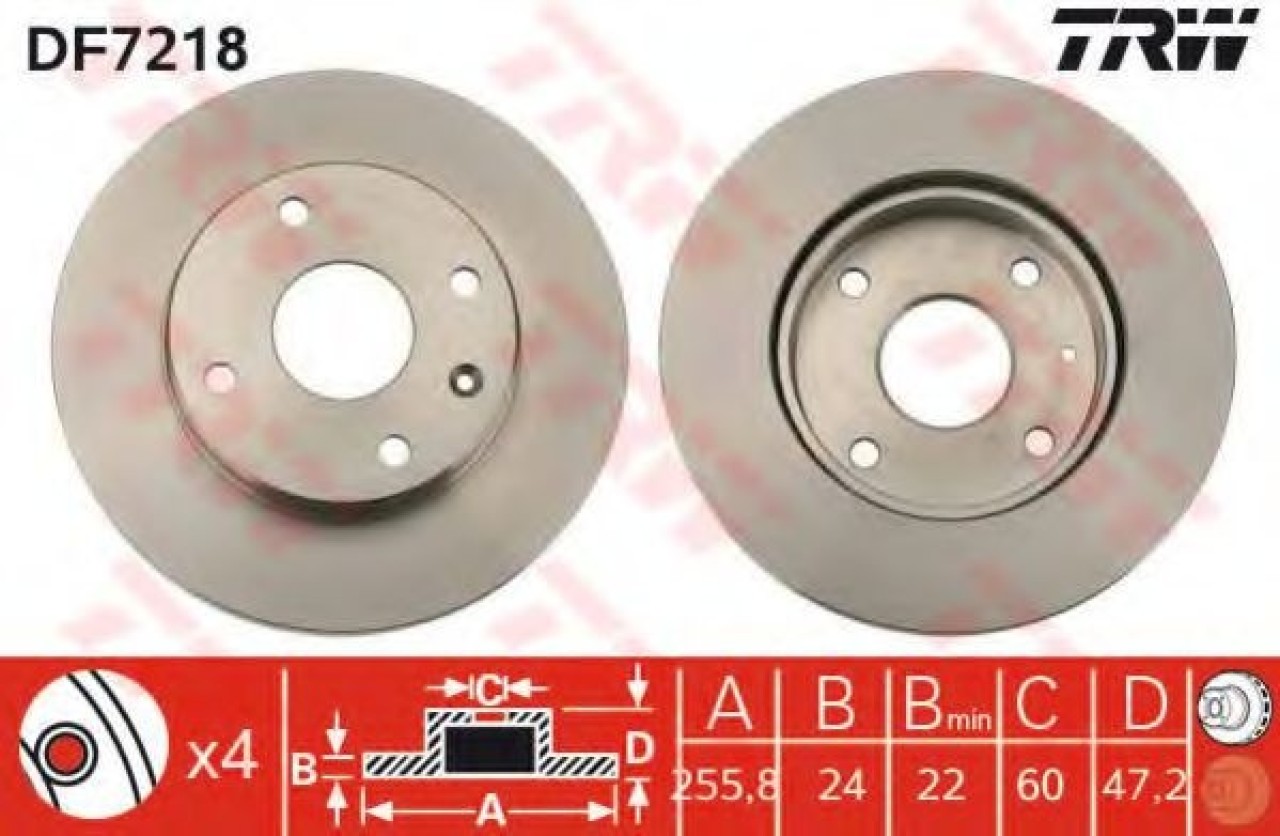 Disc frana CHEVROLET LACETTI Limuzina (2003 - 2016) TRW DF7218 piesa NOUA