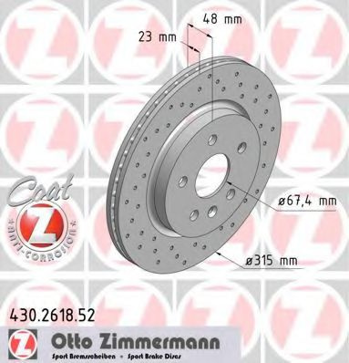 Disc frana CHEVROLET MALIBU (V300) (2012 - 2016) ZIMMERMANN 430.2618.52 piesa NOUA