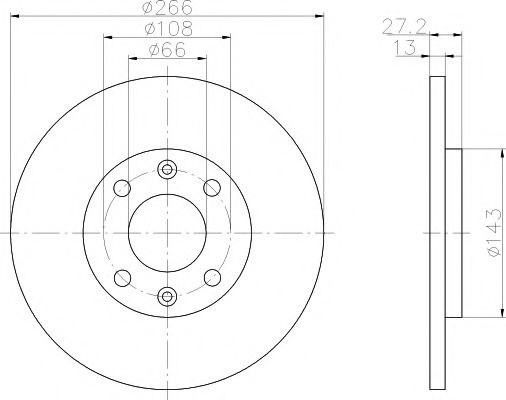 Disc frana CITROEN C2 ENTERPRISE (2009 - 2016) TEXTAR 92089103 piesa NOUA