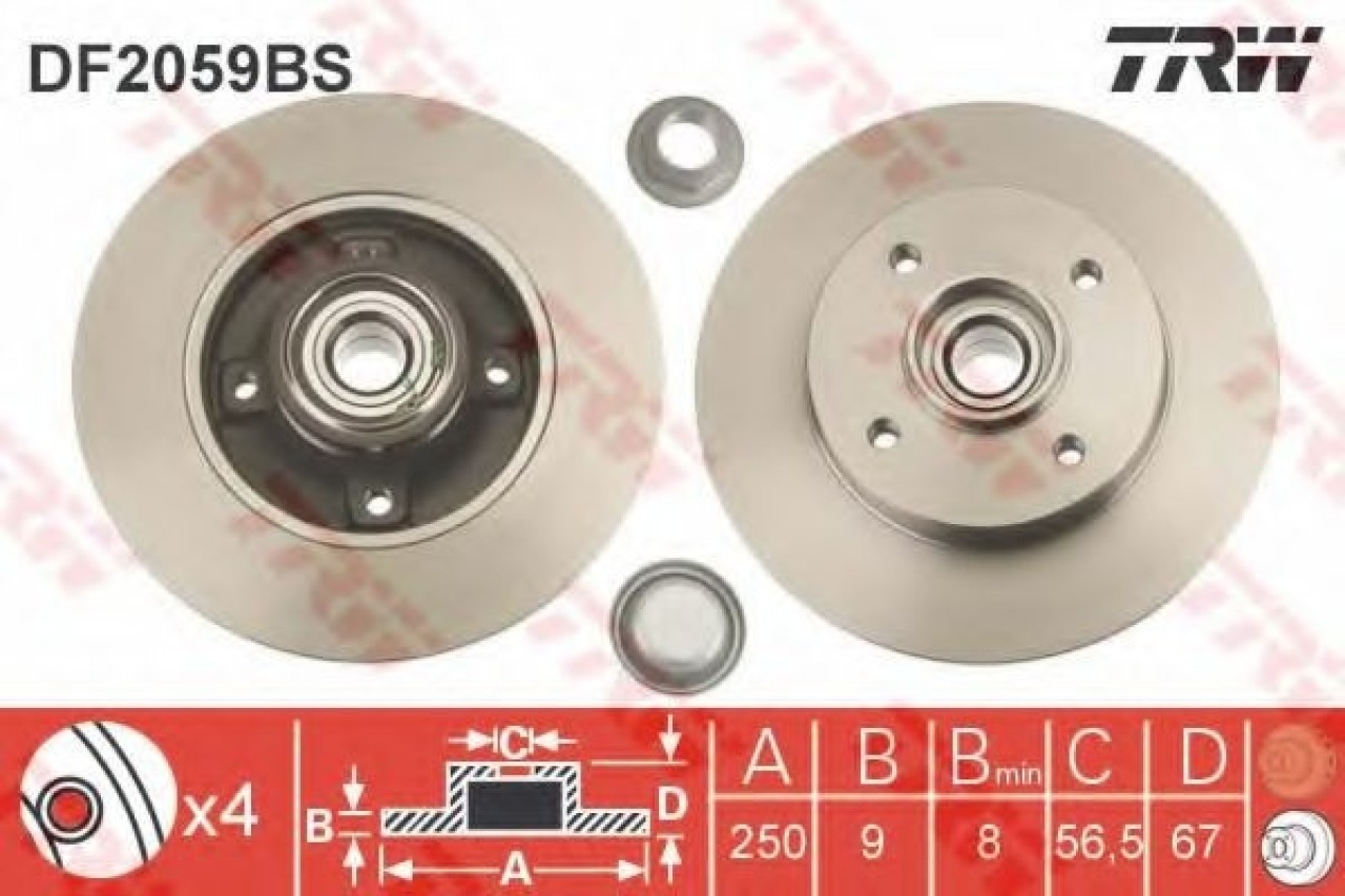 Disc frana CITROEN C3 II (2009 - 2016) TRW DF2059BS piesa NOUA