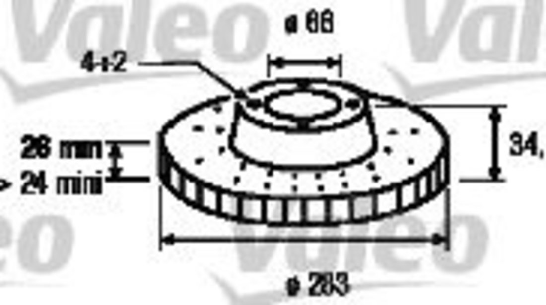 Disc frana CITROEN C3 II (2009 - 2016) VALEO 186693 piesa NOUA