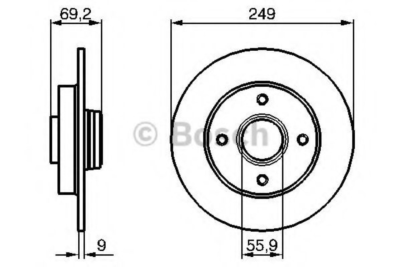 Disc frana CITROEN C4 CACTUS (2014 - 2016) BOSCH 0 986 479 255 piesa NOUA