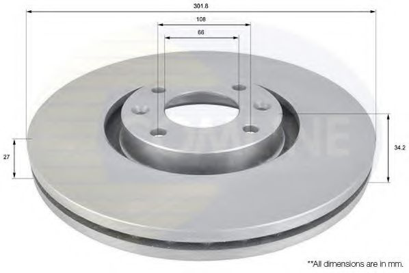 Disc frana CITROEN C4 I (LC) (2004 - 2011) COMLINE ADC1574V piesa NOUA