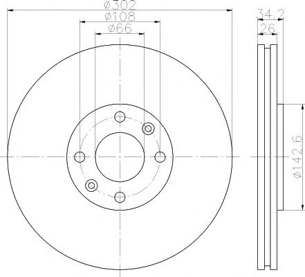 Disc frana CITROEN C4 II (B7) (2009 - 2016) TEXTAR 92168503 piesa NOUA