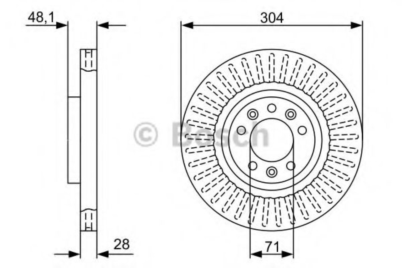 Disc frana CITROEN C4 Picasso II (2013 - 2016) BOSCH 0 986 479 A89 piesa NOUA