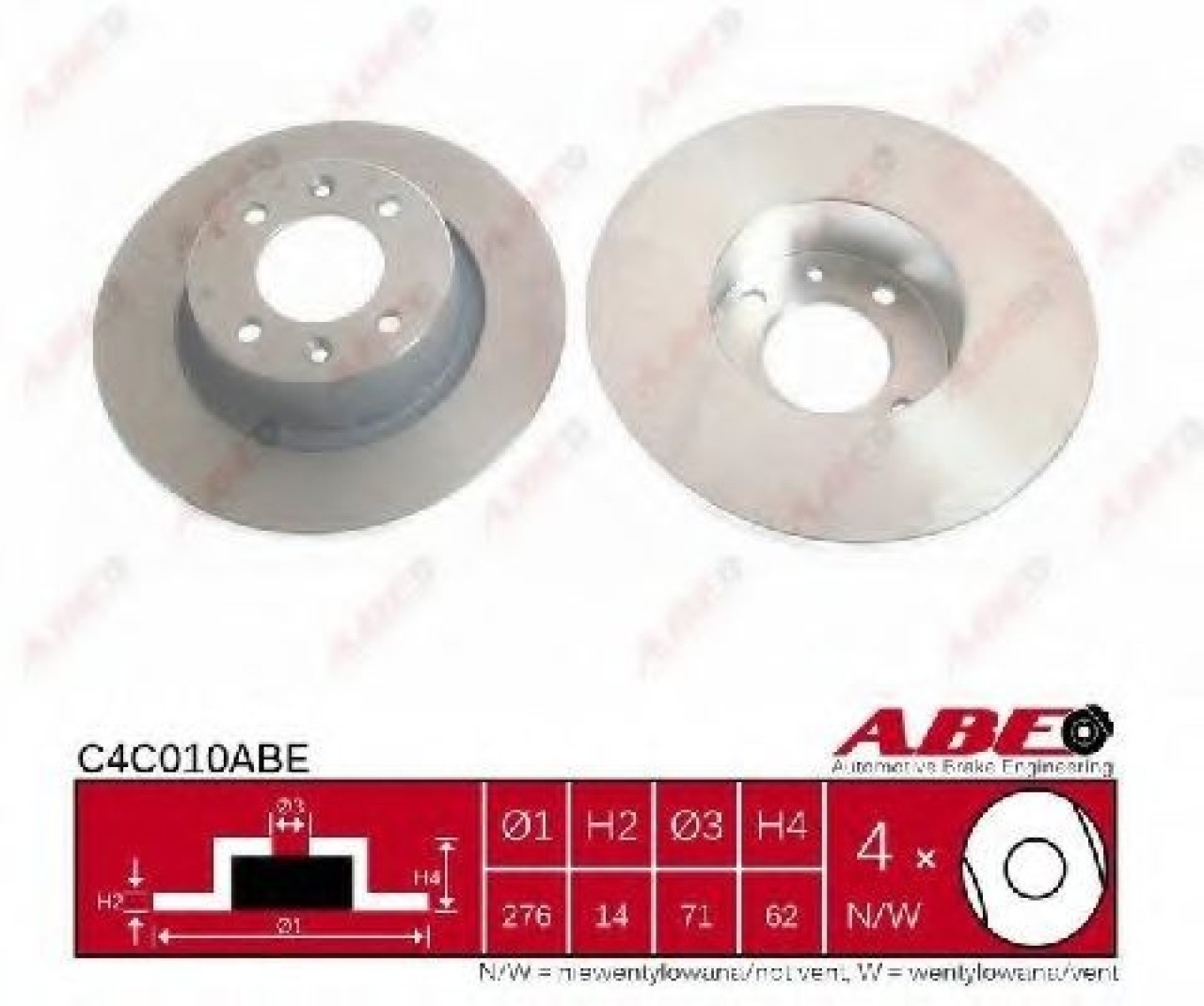 Disc frana CITROEN C5 I Estate (DE) (2001 - 2004) ABE C4C010ABE piesa NOUA