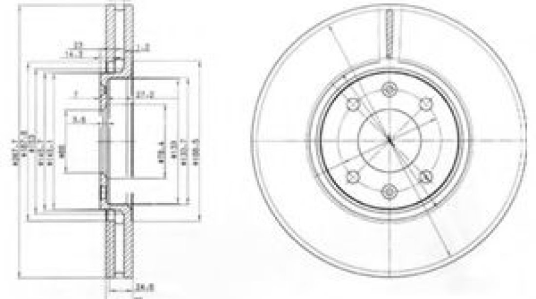 Disc frana CITROEN C5 II (RC) (2004 - 2016) DELPHI BG3675 piesa NOUA