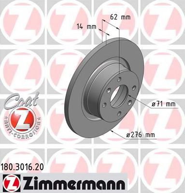 Disc frana CITROEN C5 II (RC) (2004 - 2016) ZIMMERMANN 180.3016.20 piesa NOUA