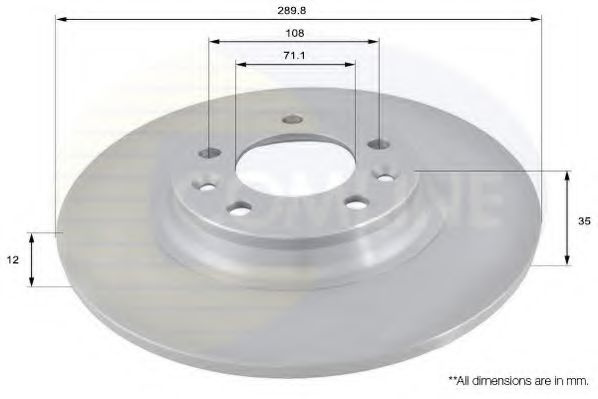 Disc frana CITROEN C5 III Break (TD) (2008 - 2016) COMLINE ADC1551 piesa NOUA