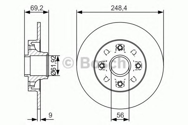 Disc frana CITROEN DS3 Cabriolet (2013 - 2015) BOSCH 0 986 479 S43 piesa NOUA