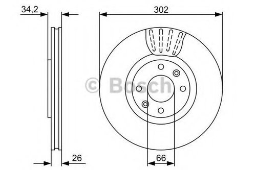 Disc frana CITROEN DS4 (2011 - 2015) BOSCH 0 986 479 548 piesa NOUA