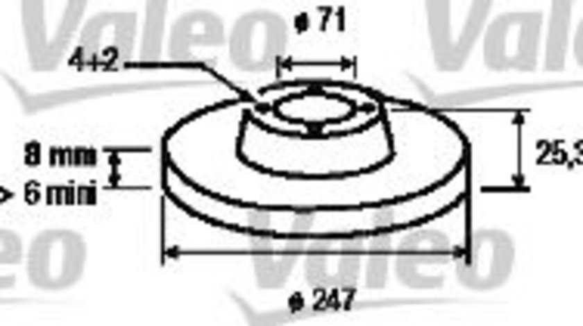 Disc frana CITROEN SAXO (S0, S1) (1996 - 2004) VALEO 186416 piesa NOUA