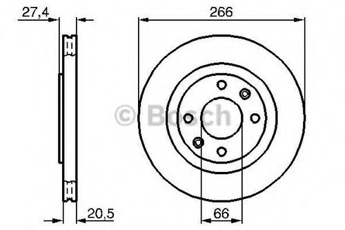 Disc frana CITROEN XANTIA (X2) (1998 - 2003) BOSCH 0 986 479 B27 piesa NOUA