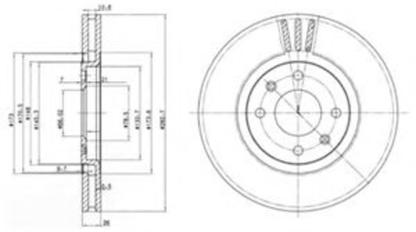 Disc frana CITROEN XANTIA (X2) (1998 - 2003) DELPHI BG2872 piesa NOUA