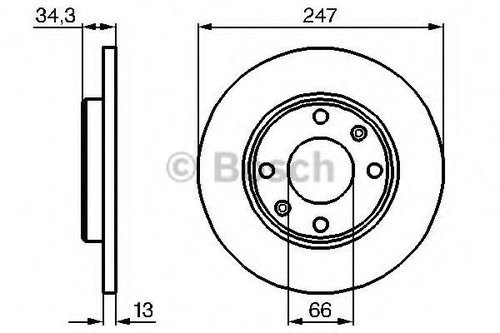 Disc frana CITROEN XSARA Cupe (N0) (1998 - 2005) BOSCH 0 986 479 B55 piesa NOUA