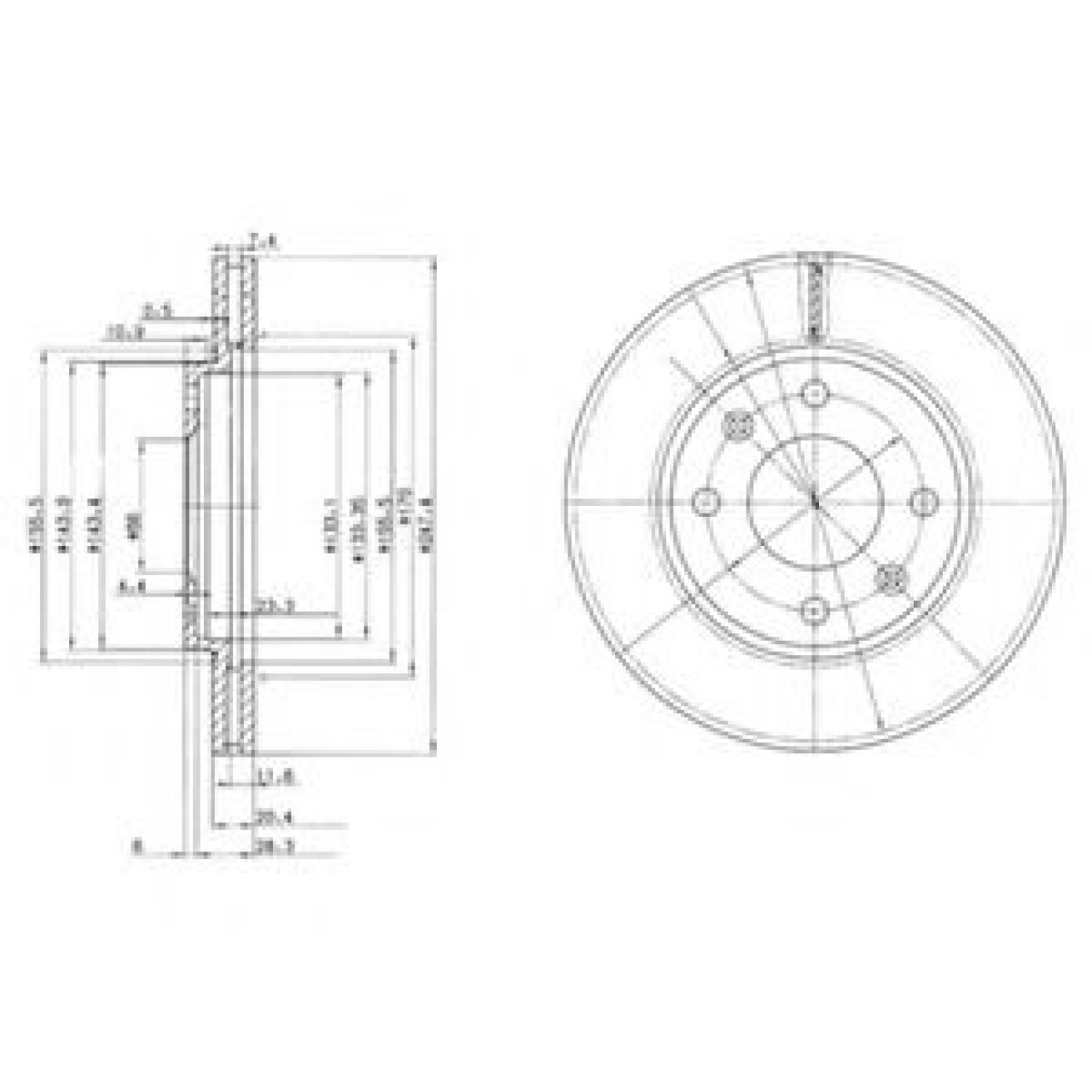 Disc frana CITROEN XSARA Estate (N2) (1997 - 2010) DELPHI BG2444 piesa NOUA