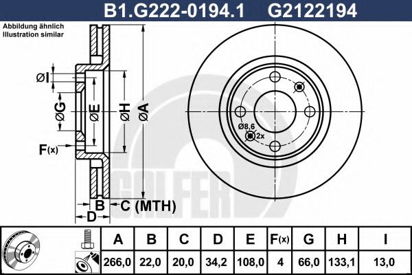 Disc frana CITROEN XSARA (N1) (1997 - 2005) GALFER B1.G222-0194.1 piesa NOUA