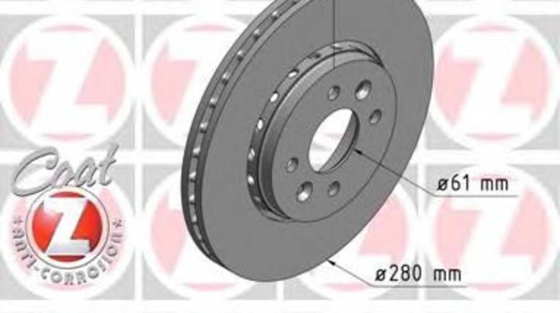 Disc frana DACIA DOKKER Express (2012 - 2016) ZIMMERMANN 470.2450.20 piesa NOUA