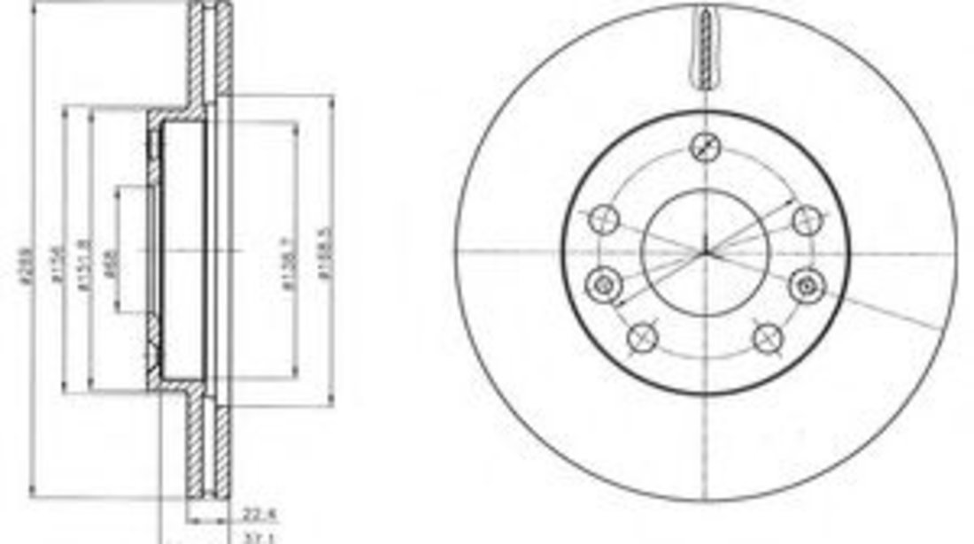 Disc frana DACIA DUSTER (2010 - 2016) DELPHI BG4455 piesa NOUA