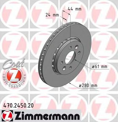 Disc frana DACIA LODGY (2012 - 2016) ZIMMERMANN 470.2450.20 piesa NOUA