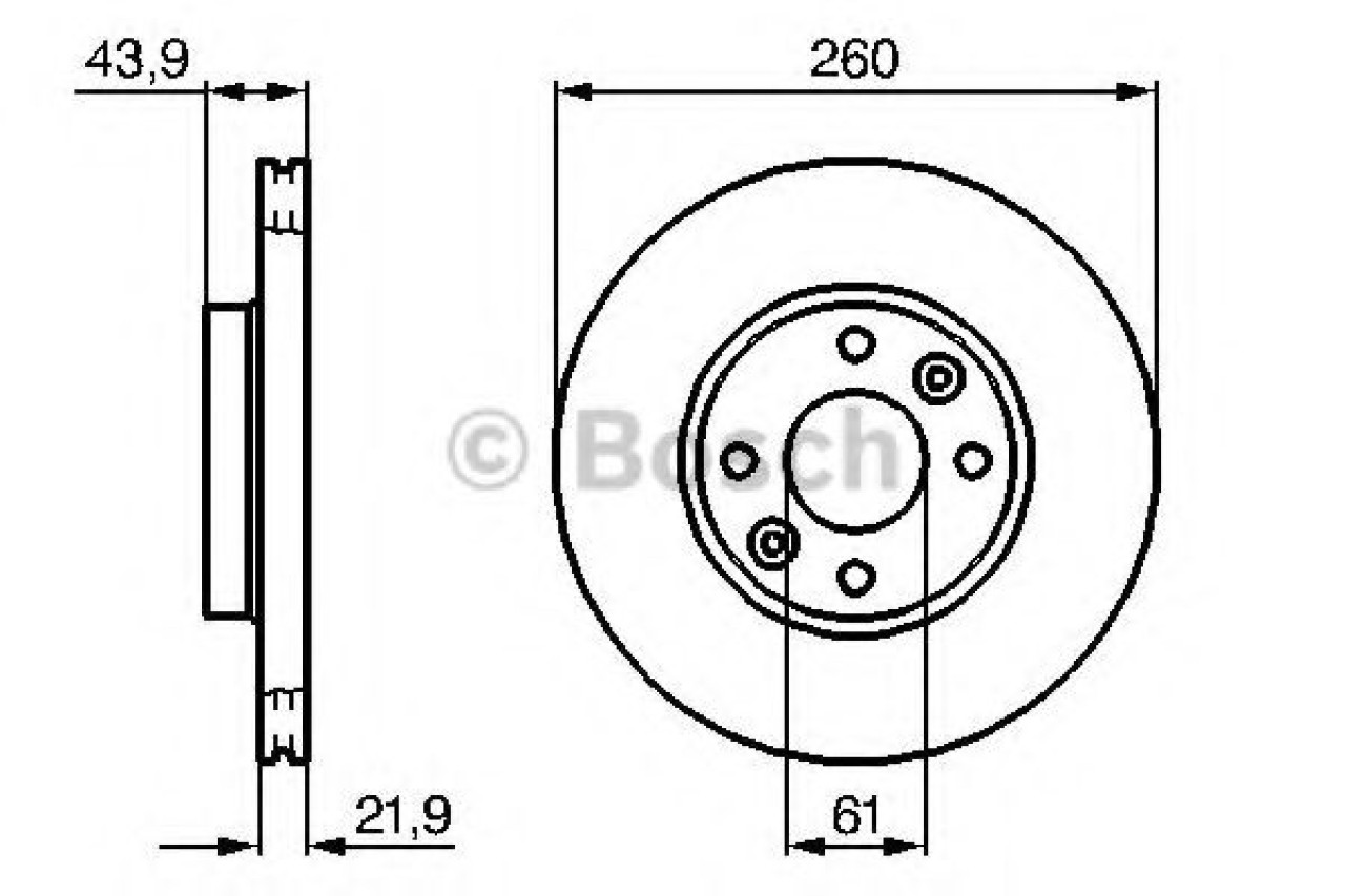 Disc frana DACIA LOGAN (LS) (2004 - 2016) BOSCH 0 986 479 103 piesa NOUA