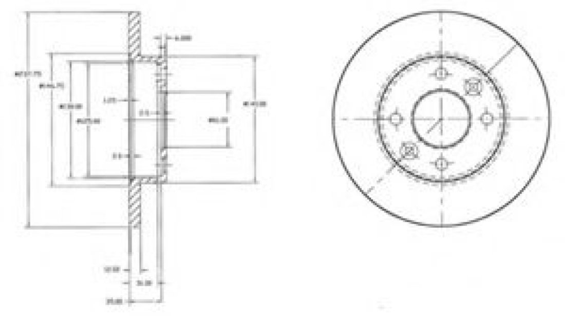 Disc frana DACIA LOGAN (LS) (2004 - 2016) DELPHI BG2217 piesa NOUA