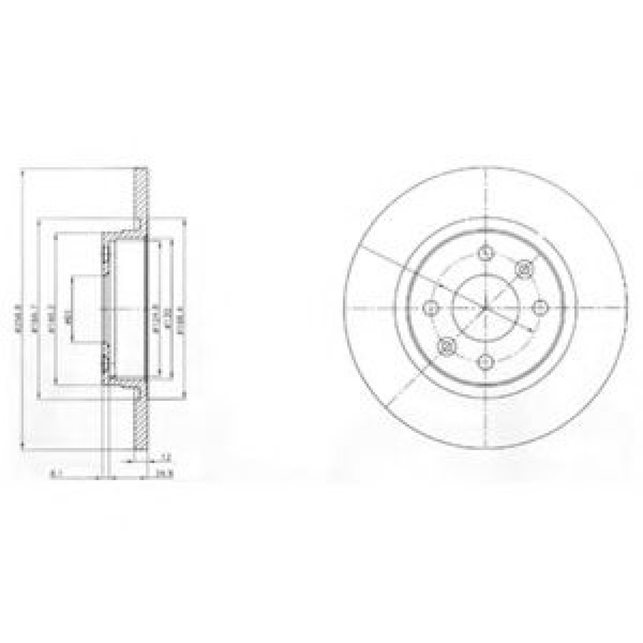 Disc frana DACIA LOGAN (LS) (2004 - 2016) DELPHI BG4045 piesa NOUA