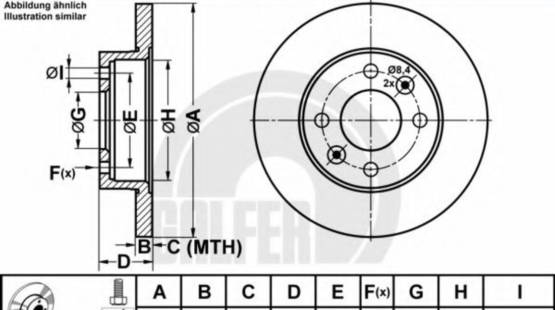 Disc frana DACIA LOGAN (LS) (2004 - 2016) GALFER B1.G212-0116.1 piesa NOUA