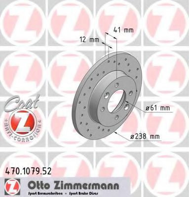 Disc frana DACIA SANDERO (2008 - 2016) ZIMMERMANN 470.1079.52 piesa NOUA