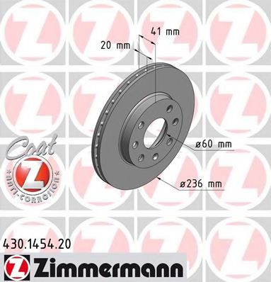 Disc frana DAEWOO CIELO (KLETN) (1995 - 1997) ZIMMERMANN 430.1454.20 piesa NOUA