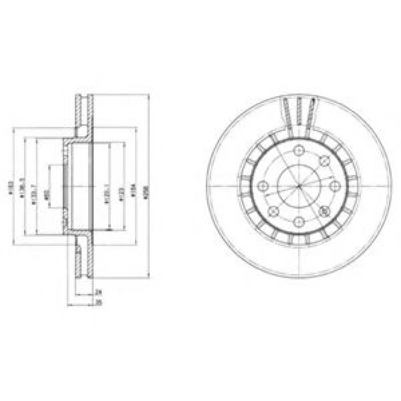 Disc frana DAEWOO ESPERO (KLEJ) (1991 - 1999) DELPHI BG2443 piesa NOUA