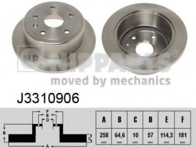 Disc frana DAEWOO NUBIRA Break (KLAJ) (1997 - 2016) NIPPARTS J3310906 piesa NOUA