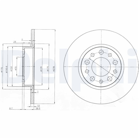 Disc Frana Delphi Alfa Romeo BG3994