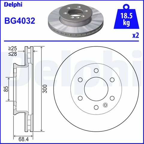 Disc Frana Delphi Vw BG4032