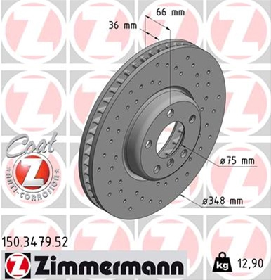 Disc Frana Dr A Se Comanda Impreuna Cu 150.3478.52 Zimmermann Bmw 150.3479.52