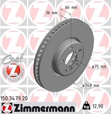 Disc Frana Dreapta - Livrabil 1 Buc Zimmermann Bmw 150.3479.20