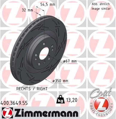 Disc Frana Dreapta Livrabil 1 Bucata Zimmermann Mercedes-Benz 400.3649.55