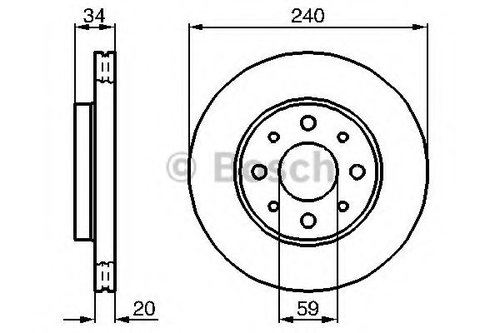 Disc frana FIAT 500 (312) (2007 - 2016) BOSCH 0 986 479 B76 piesa NOUA