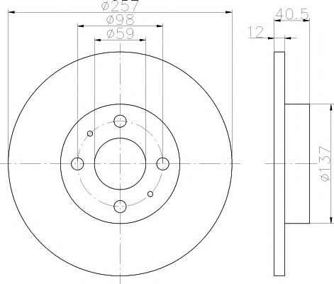 Disc frana FIAT 500 C (312) (2009 - 2016) TEXTAR 92236703 piesa NOUA