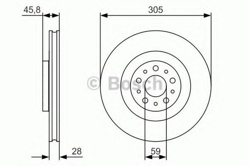 Disc frana FIAT 500L (199) (2012 - 2016) BOSCH 0 986 479 736 piesa NOUA