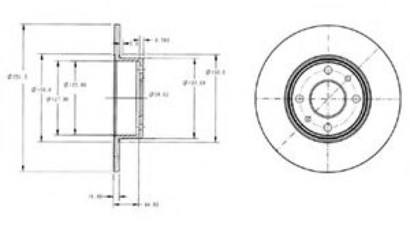 Disc frana FIAT CROMA (154) (1985 - 1996) DELPHI BG2322 piesa NOUA