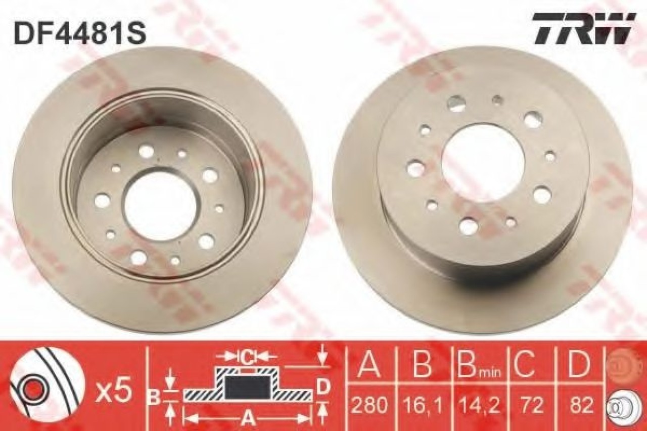 Disc frana FIAT DUCATO bus (230) (1994 - 2002) TRW DF4481S piesa NOUA