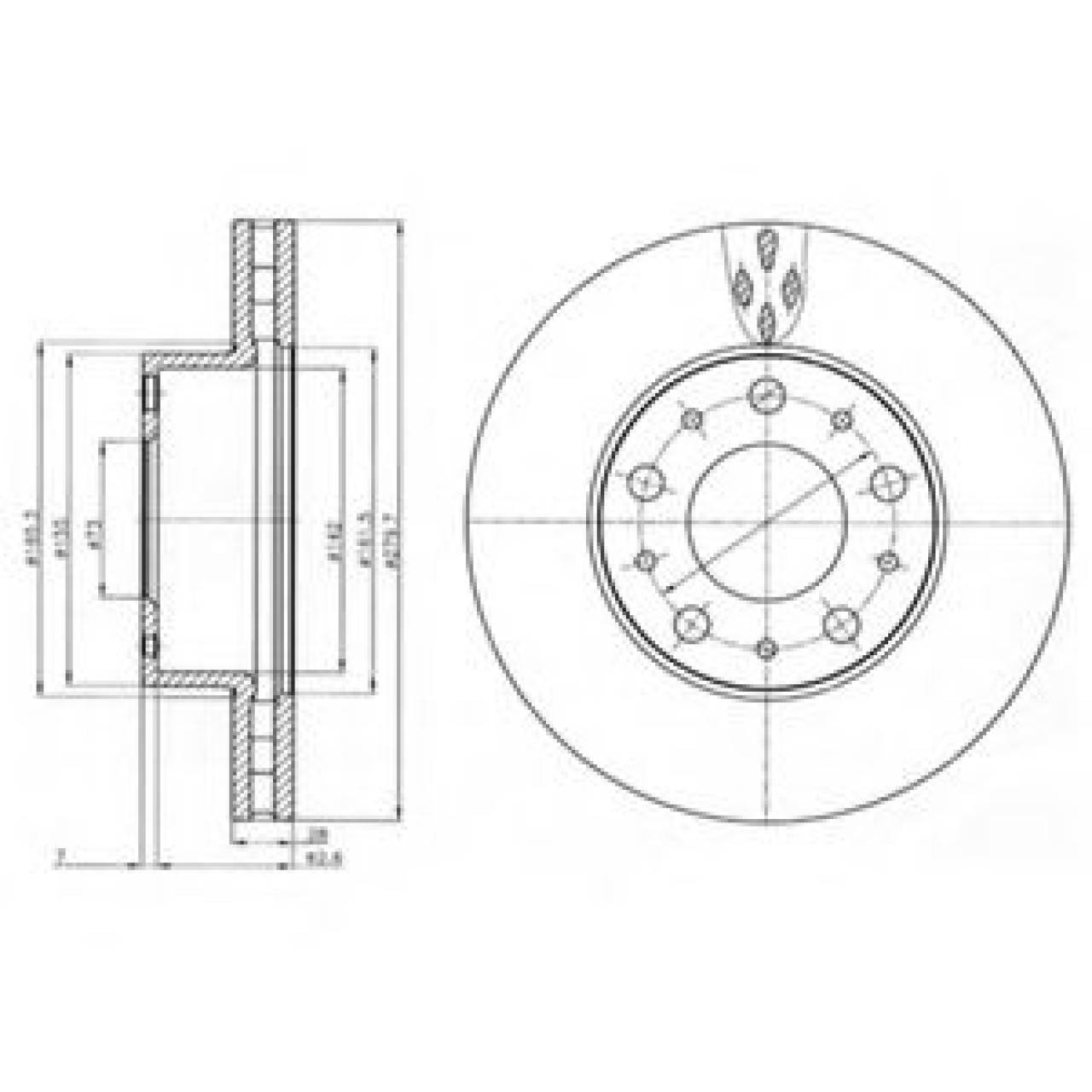 Disc frana FIAT DUCATO caroserie (250, 290) (2006 - 2016) DELPHI BG4059 piesa NOUA