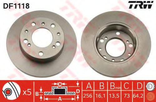 Disc frana FIAT DUCATO caroserie (290) (1989 - 1994) TRW DF1118 piesa NOUA