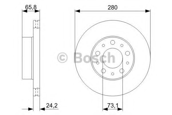 Disc frana FIAT DUCATO platou / sasiu (244) (2002 - 2016) BOSCH 0 986 479 B96 piesa NOUA