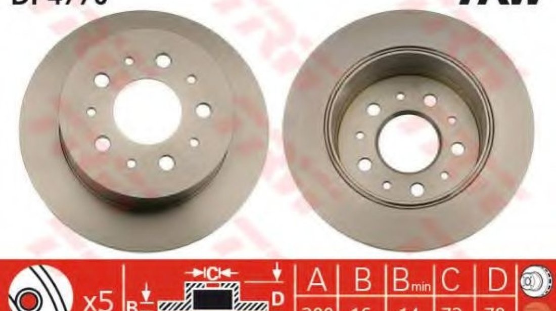 Disc frana FIAT DUCATO platou / sasiu (250, 290) (2006 - 2016) TRW DF4770 piesa NOUA