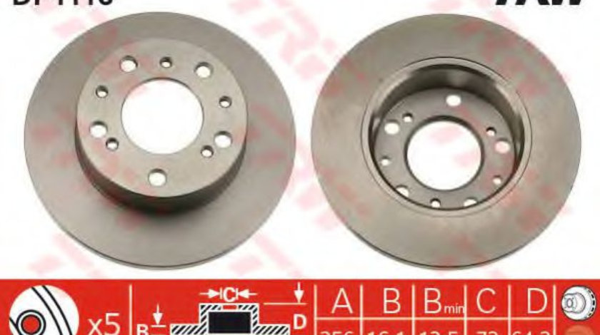 Disc frana FIAT DUCATO platou / sasiu (280) (1982 - 1990) TRW DF1118 piesa NOUA